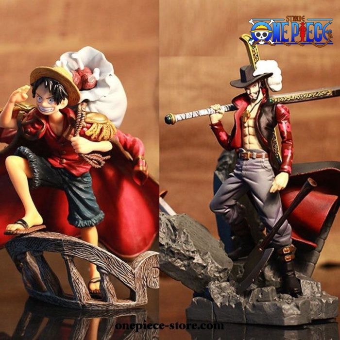 One Piece Luffy Mihawk Statue Action Figure