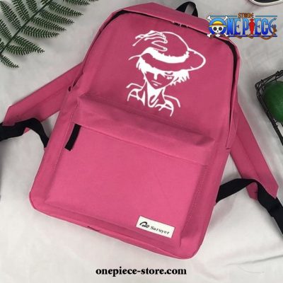 One Piece Luffy Mochila Backpack Rose Red