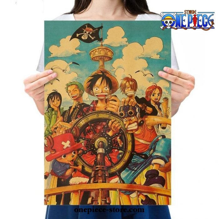 One Piece Luffy Team Kraft Paper Poster