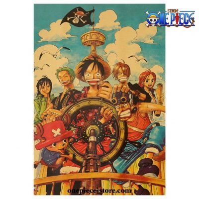 One Piece Luffy Team Kraft Paper Poster