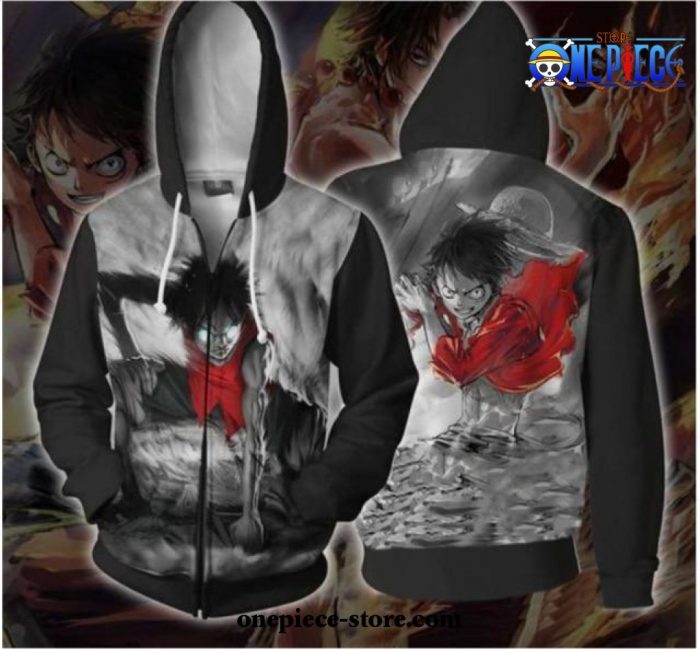 one piece luffy zipper hoodie jacket cosplay 153 - One Piece Store