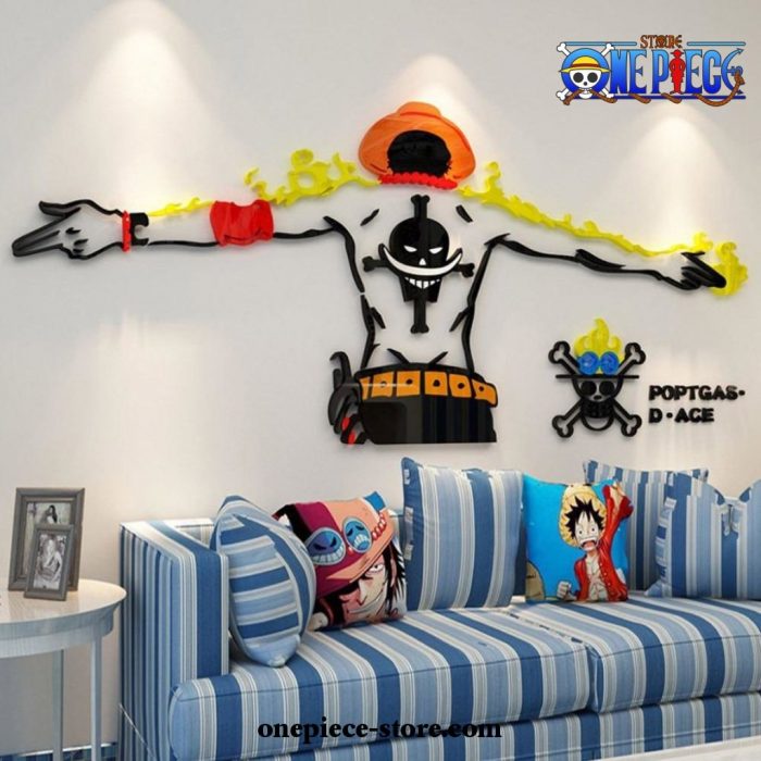 One Piece Portgas D. Ace 3D Diy Acrylic Crystal Wall Stickers