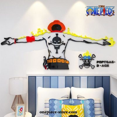 One Piece Portgas D. Ace 3D Diy Acrylic Crystal Wall Stickers