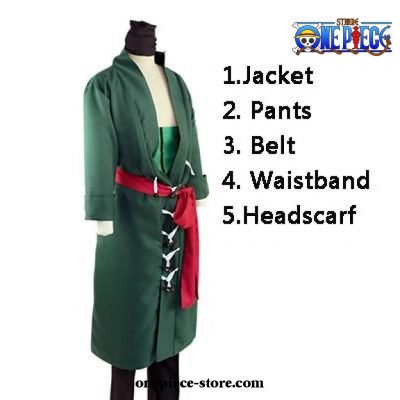 One Piece Roronoa Zoro Cosplay Costume Full Set Cloak / S