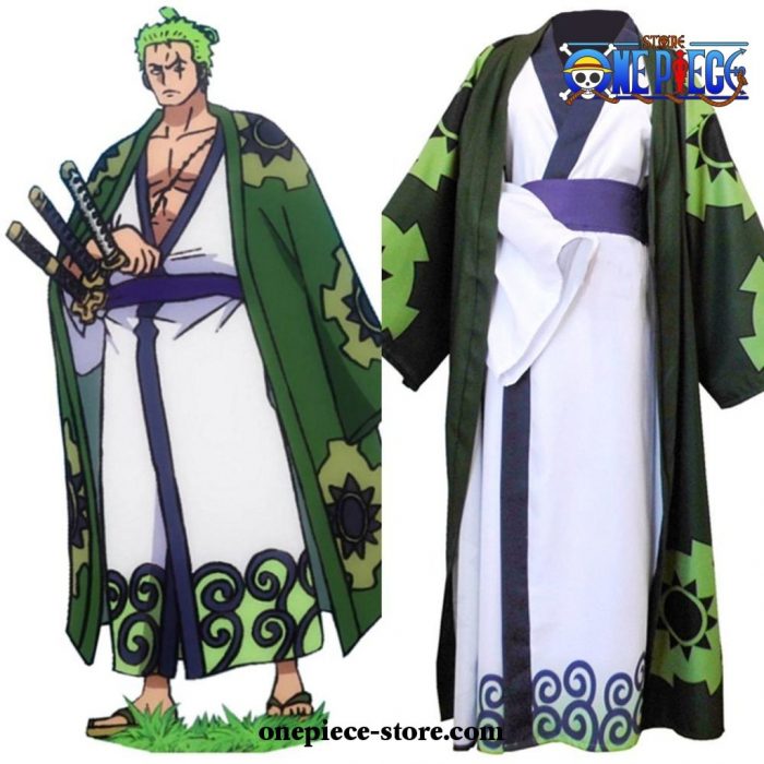 One Piece Roronoa Zoro Cosplay Costume Kimono Full Set