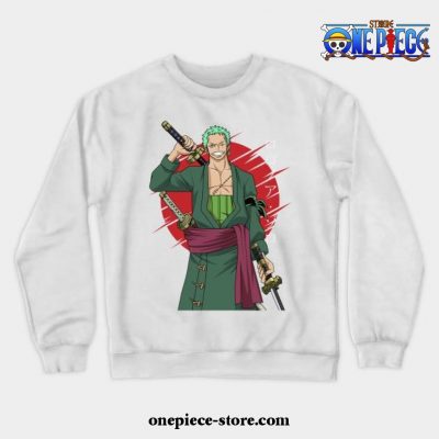 One Piece -Roronoa Zoro Crewneck Sweatshirt White / S