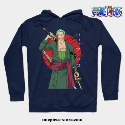 One Piece -Roronoa Zoro Hoodie Navy Blue / S