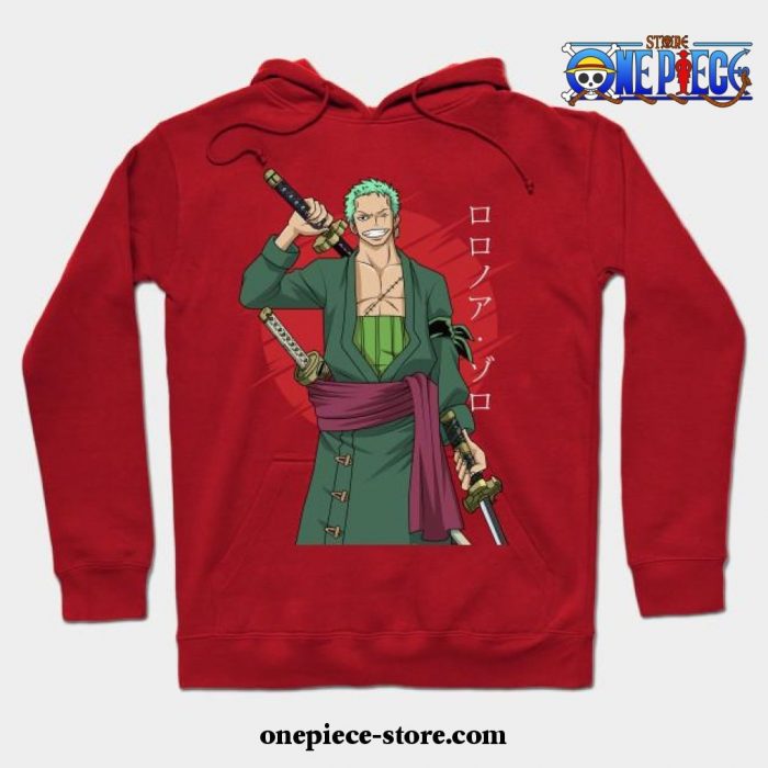 One Piece -Roronoa Zoro Hoodie Red / S