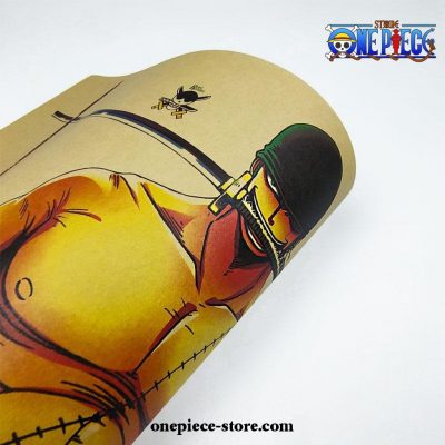 One Piece Roronoa Zoro Three Sword Kraft Paper Poster