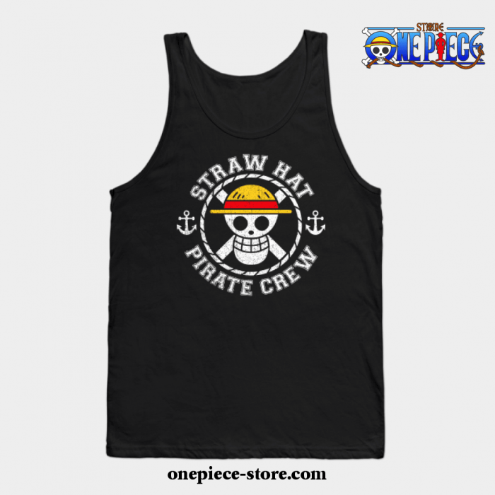 One Piece Straw Hat Crew Tank Top Black / S