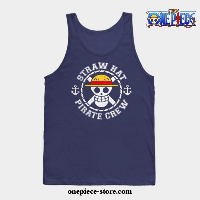 One Piece Straw Hat Crew Tank Top Navy Blue / S