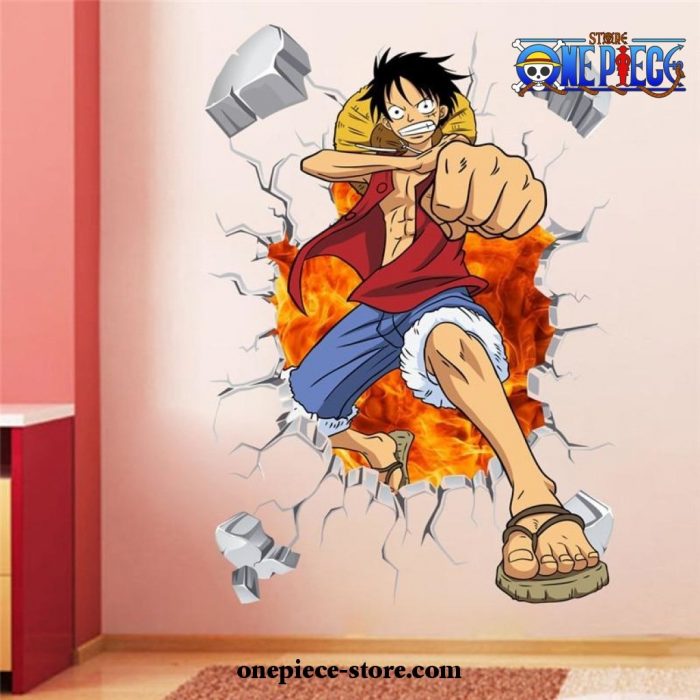 One Piece Wall Sticker Luff Break Out 3D Decal House Decor