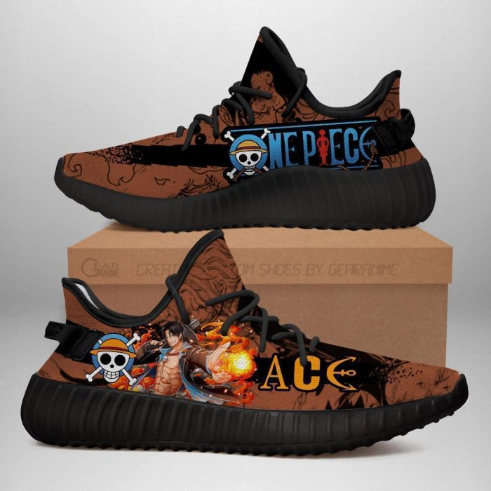 Portgas D. Ace Yeezy Shoes One Piece Anime Shoes Fan Gift TT04 Men / US6 Official One Piece Merch