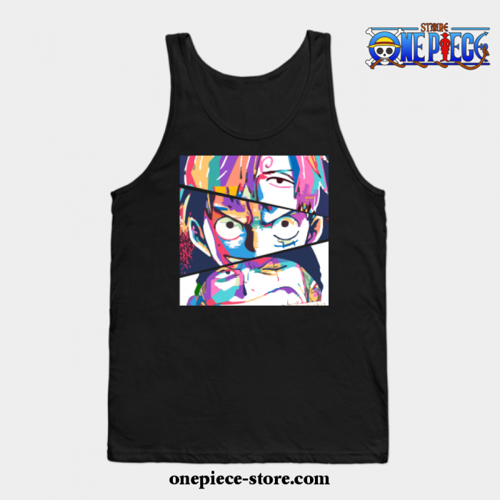 Sanji Luffy Zoro Tank Top Black / S