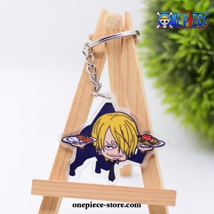 Sanji One Piece Double Sided Acrylic Pendant Keychain