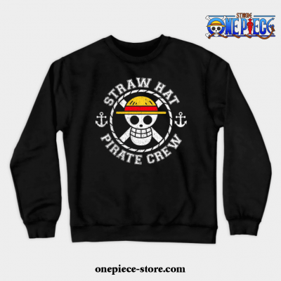 Straw Hat Crew Crewneck Sweatshirtver1 Black / S