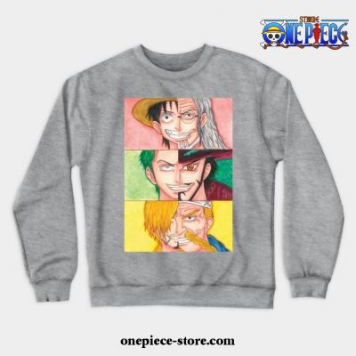 Straw Hats Trio Splits Crewneck Sweatshirt Gray / S