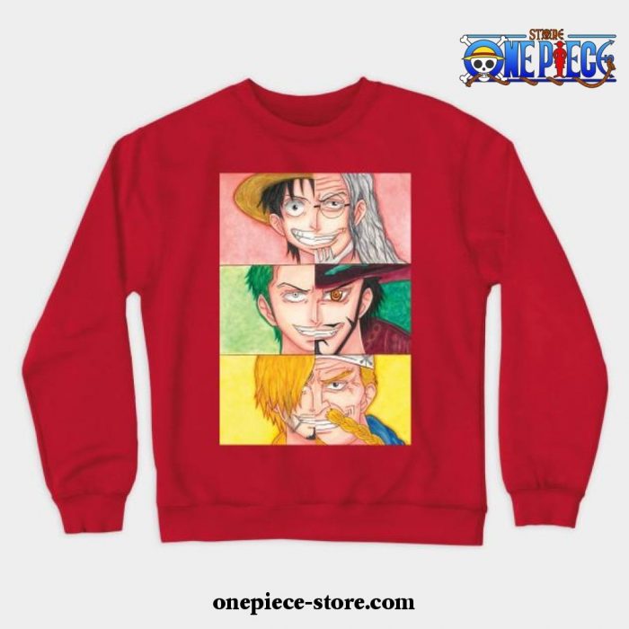 Straw Hats Trio Splits Crewneck Sweatshirt Red / S