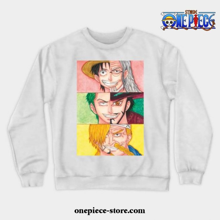 Straw Hats Trio Splits Crewneck Sweatshirt White / S