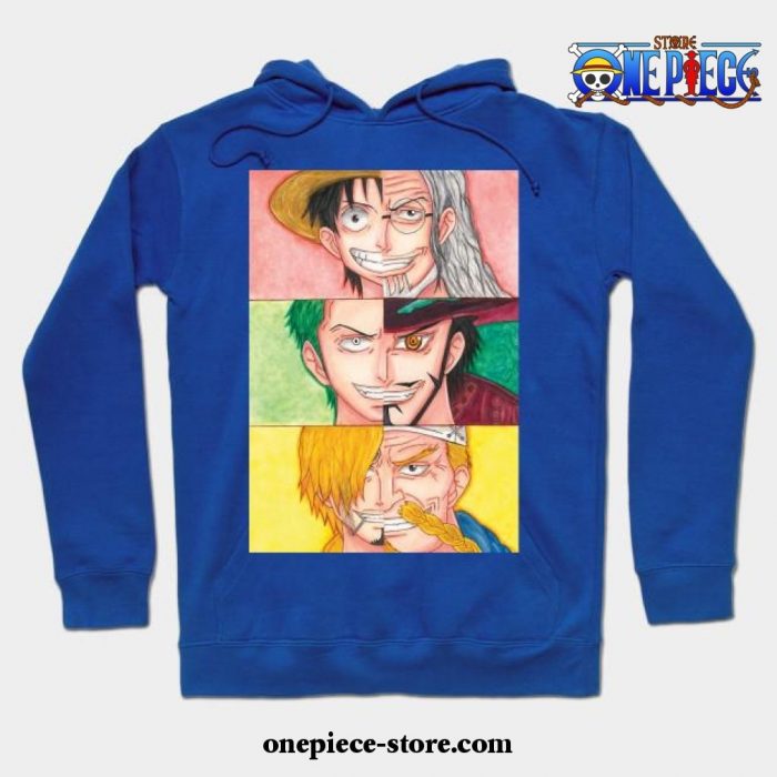 Straw Hats Trio Splits Hoodie Blue / S