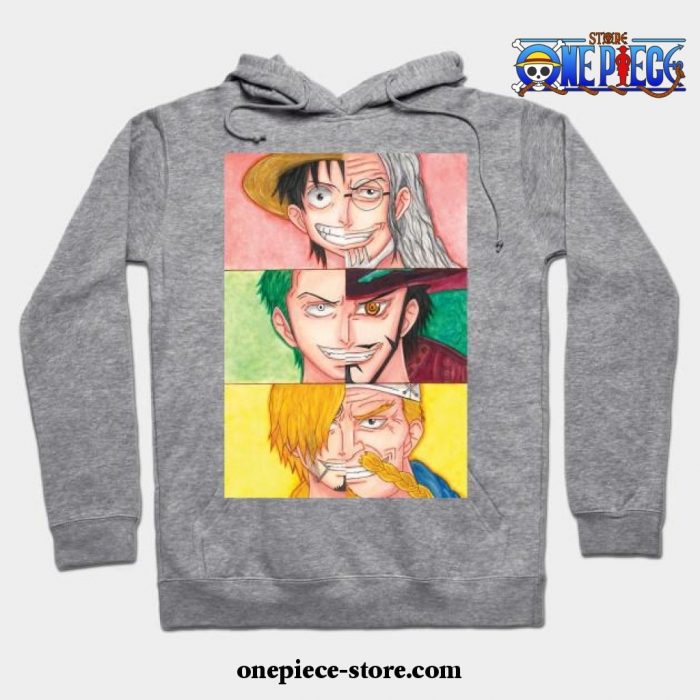 Straw Hats Trio Splits Hoodie Gray / S