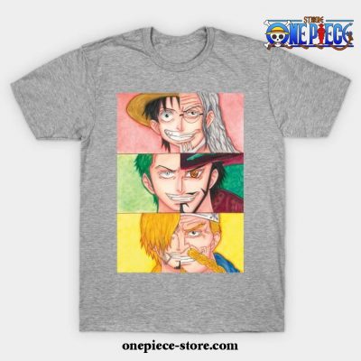 Straw Hats Trio Splits T-Shirt Gray / S