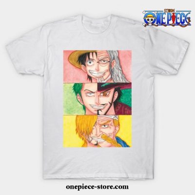 Straw Hats Trio Splits T-Shirt White / S