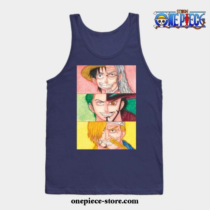 Straw Hats Trio Splits Tank Top Navy Blue / S