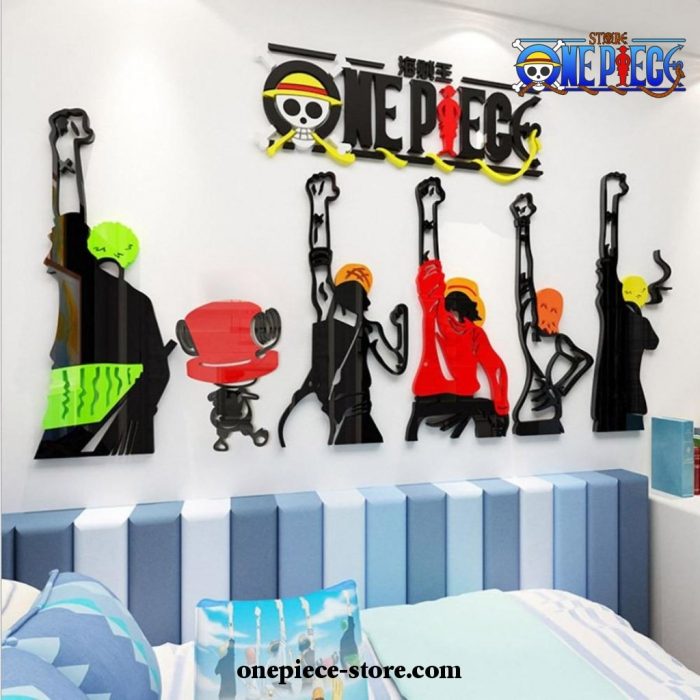 Team One Piece Straw Hats 3D Diy Acrylic Crystal Wall Sticker Room Decor