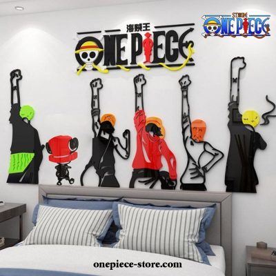 Team One Piece Straw Hats 3D Diy Acrylic Crystal Wall Sticker Room Decor