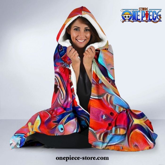 Trippy Luffy One Piece Hooded Blanket