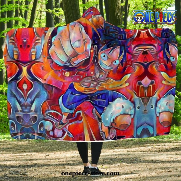 Trippy Luffy One Piece Hooded Blanket