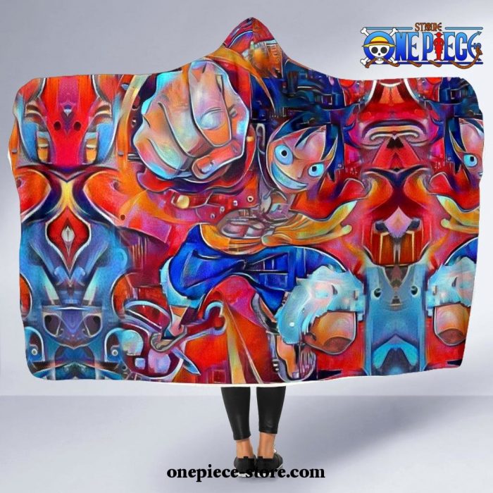 Trippy Luffy One Piece Hooded Blanket