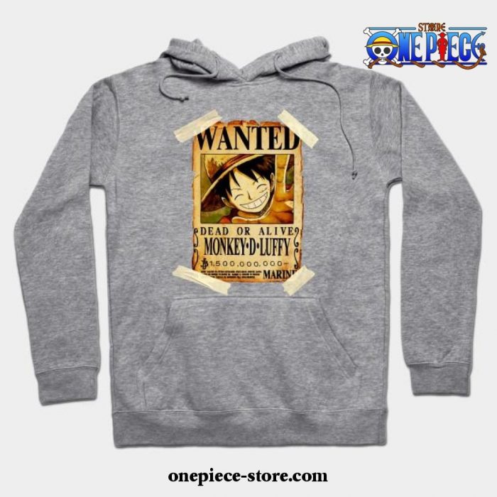 Vintage One Piece Bounty Monkey D Luffy Poster Hoodie Gray / S