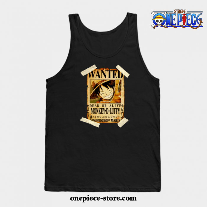 Vintage One Piece Bounty Monkey D Luffy Poster Tank Top Black / S