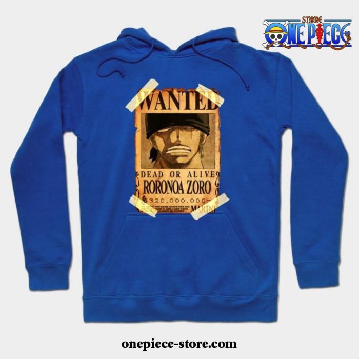 Vintage One Piece Bounty Roronoa Zoro Poster Hoodie Blue / S