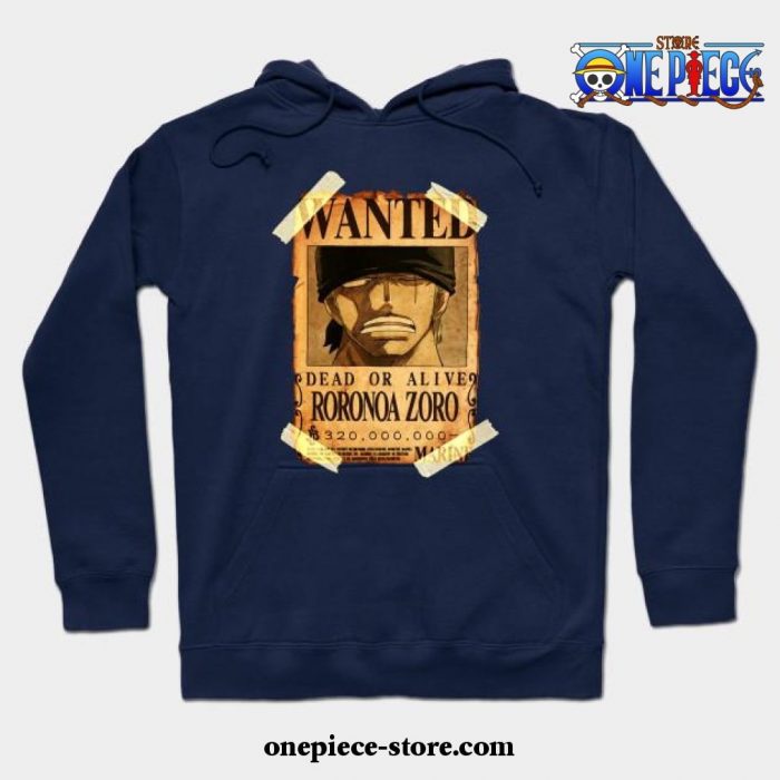 Vintage One Piece Bounty Roronoa Zoro Poster Hoodie Navy Blue / S