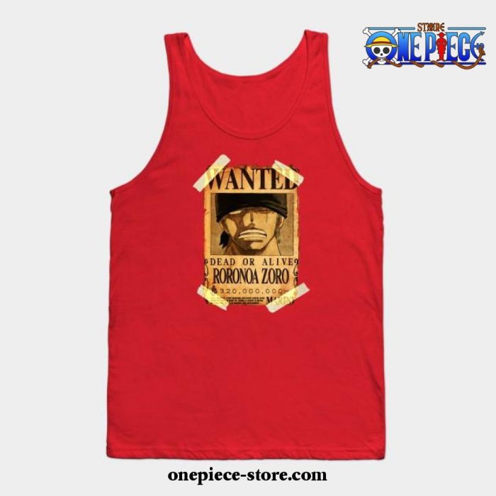 Vintage One Piece Bounty Roronoa Zoro Poster Tank Top Red / S