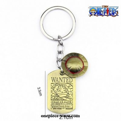 Wanted Luffy Straw Hat Pendant Keychain Necklace