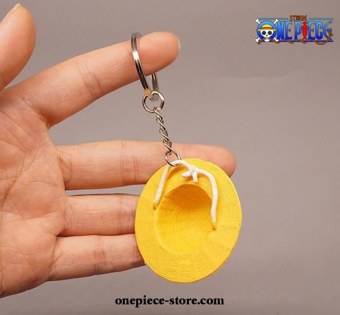 Yellow Luffy Straw Hat Pendant Keychain