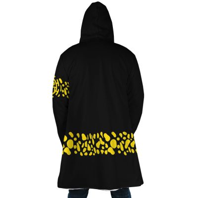 Black Trafalgar Law One Piece AOP Hooded Cloak Coat BACK Mockup - One Piece Store