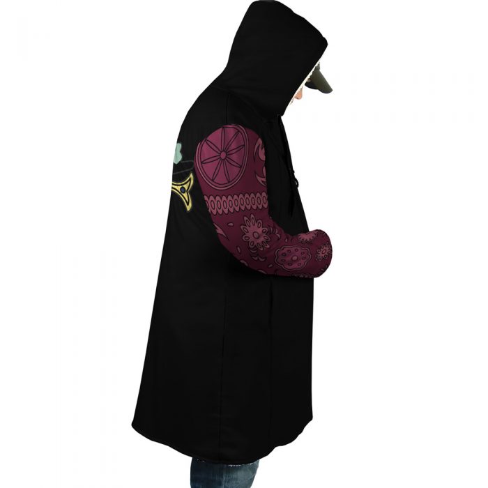 Dracule Mihawk One Piece AOP Hooded Cloak Coat RIGHT Mockup - One Piece Store