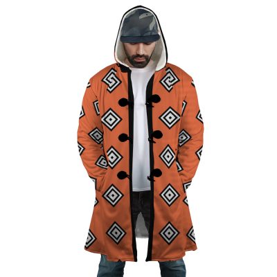 Jinbe Wano Country Arc OP AOP Hooded Cloak Coat FRONT Mockup - One Piece Store