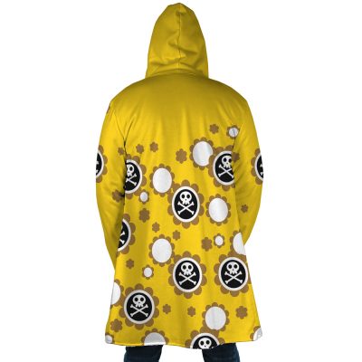 Jinbe Whole Cake Island Arc OP AOP Hooded Cloak Coat BACK Mockup - One Piece Store