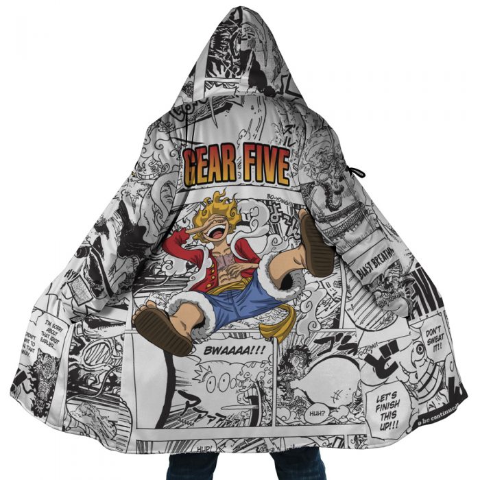 Luffy Gear 5 Comic Panels OP AOP Hooded Cloak Coat MAIN Mockup - One Piece Store