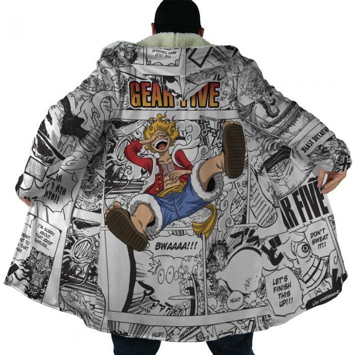 Luffy Gear 5 Comic Panels OP AOP Hooded Cloak Coat NO HOOD Mockup - One Piece Store