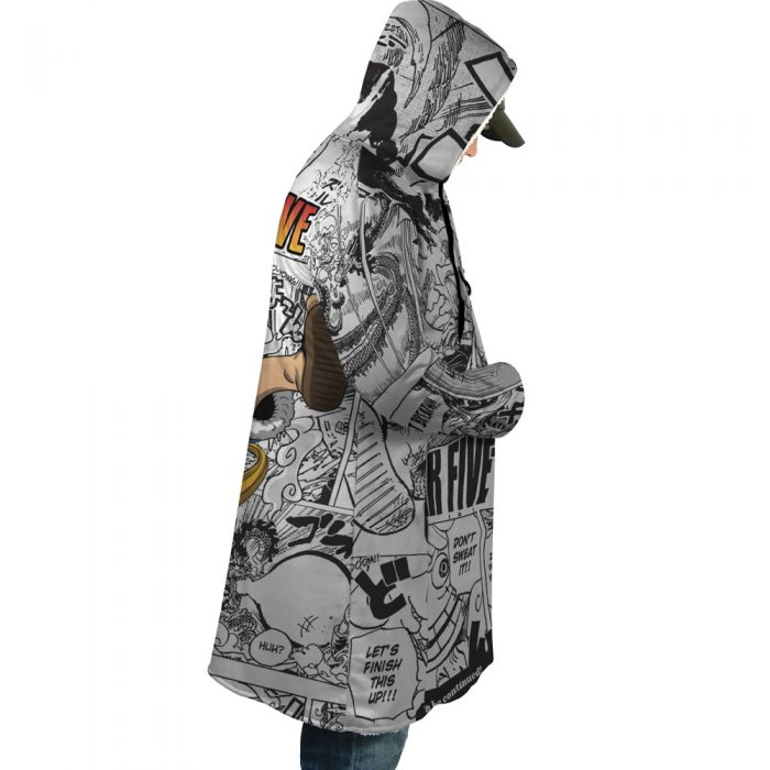 Luffy Gear 5 Comic Panels OP AOP Hooded Cloak Coat RIGHT Mockup - One Piece Store