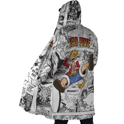 Luffy Gear 5 Comic Panels OP AOP Hooded Cloak Coat SIDE Mockup - One Piece Store