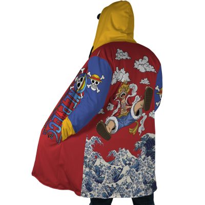 Luffy Gear 5 Sea Wave OP AOP Hooded Cloak Coat SIDE Mockup - One Piece Store