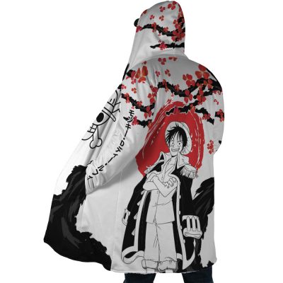 Monkey D. Luffy Pirate King One Piece AOP Hooded Cloak Coat SIDE Mockup - One Piece Store